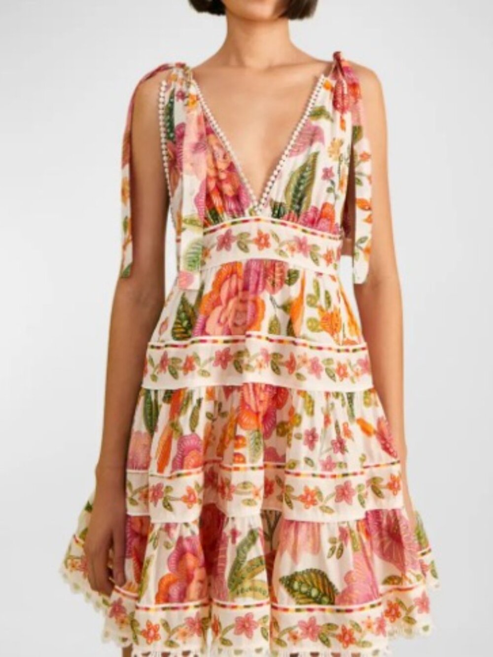 FARM Rio Macaw Bloom Off-White Mibni Dress- XS- MSRP $215 - Picture 4 of 16